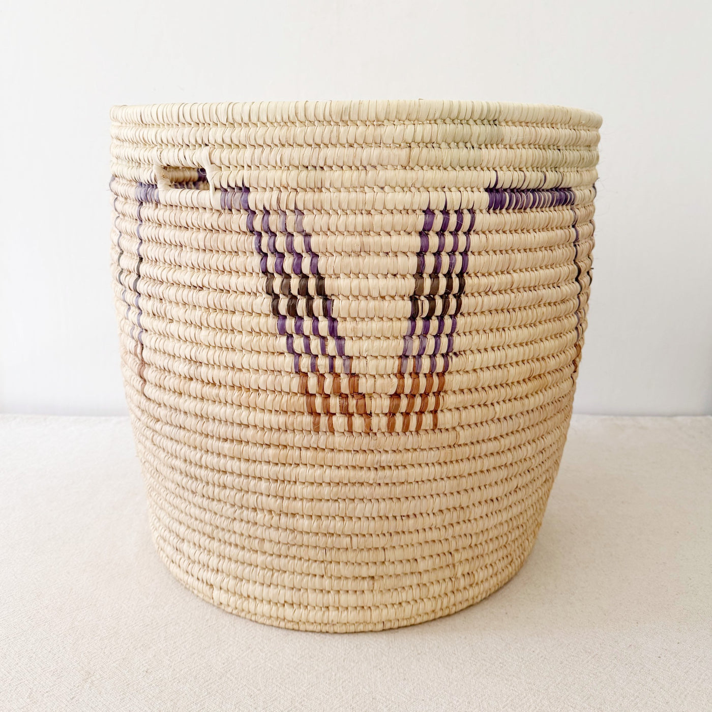 21" Turkana Palm Storage Basket: Lavender