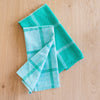 Hand-Loomed Cotton Kitchen Towels, Set of 2: Jade Plaid - Amsha