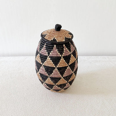 11" Lidded Zulu Basket B031 - Amsha