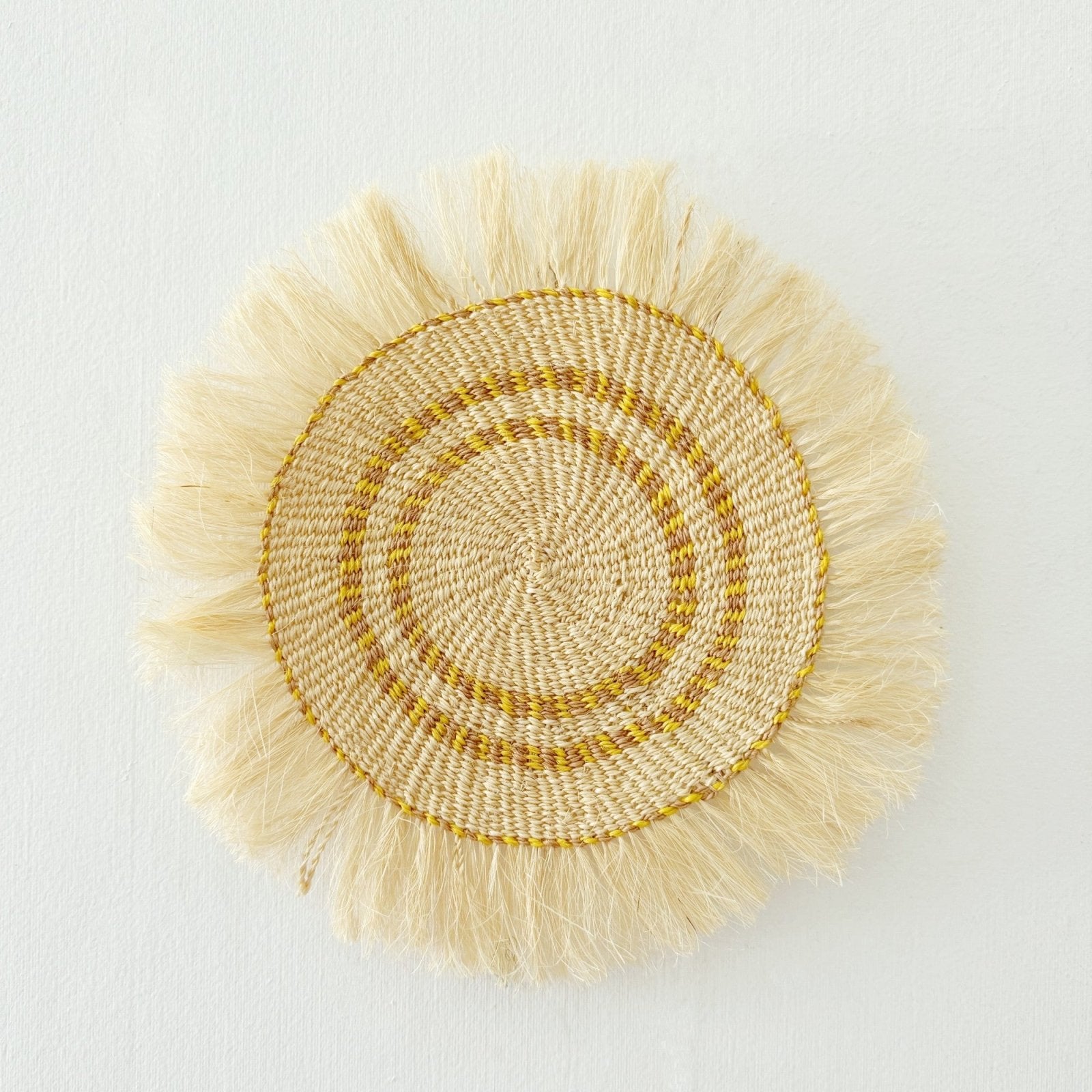 11" Sisal Wall Hanging Trivet: Assortment 1 - Amsha