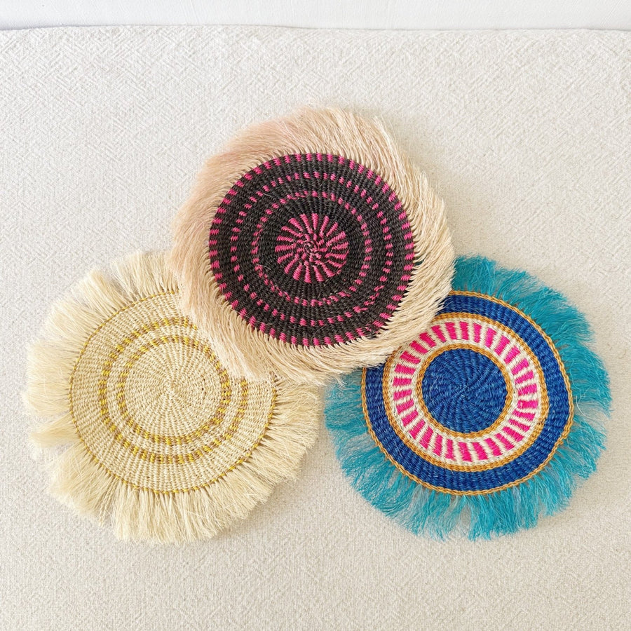 11" Sisal Wall Hanging Trivet: Assortment 1 - Amsha