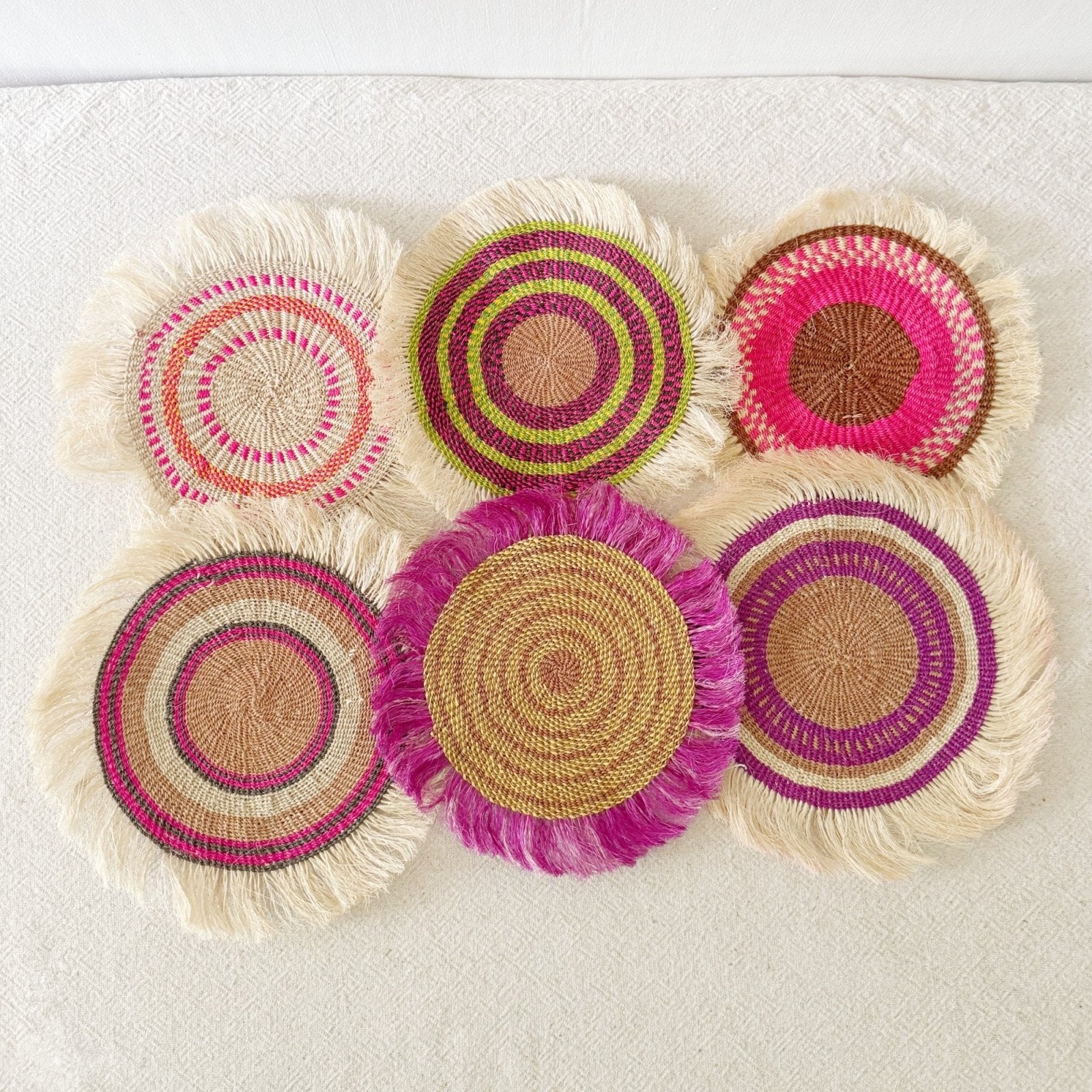 11" Sisal Wall Hanging Trivet: Assortment 5 - Amsha