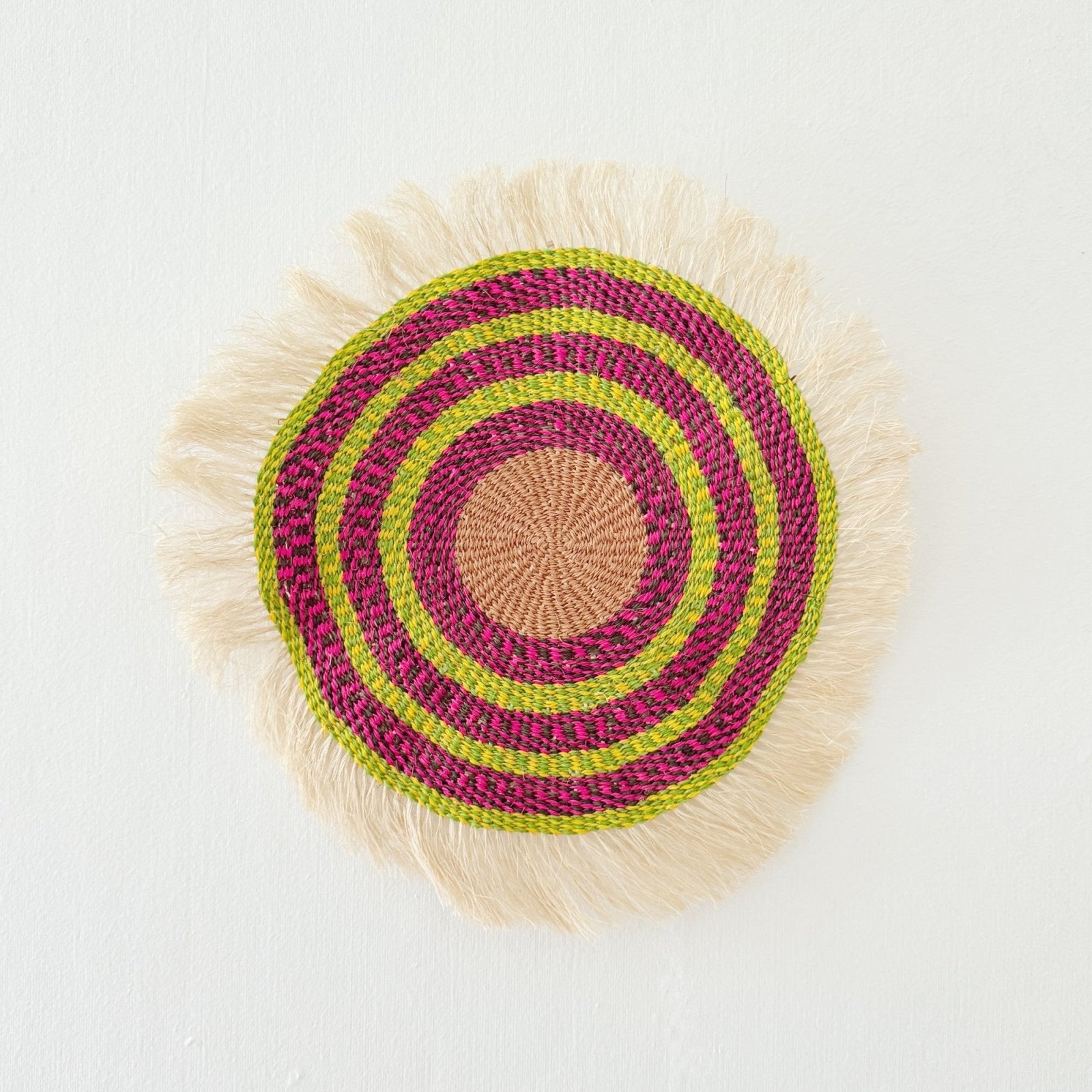 11" Sisal Wall Hanging Trivet: Assortment 5 - Amsha