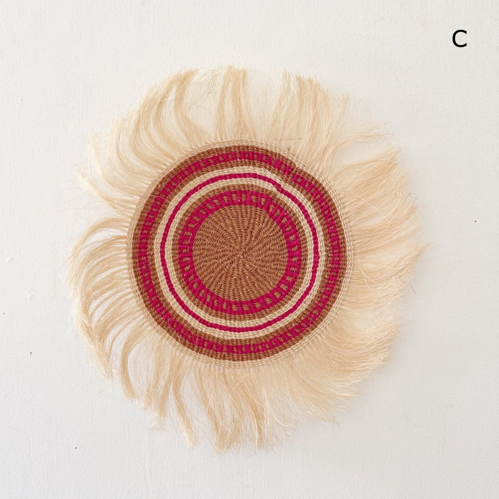11" Sisal Wall Hanging Trivet: Assortment AD - Amsha