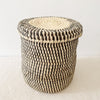 13" Lidded Palm Basket - Brown - Amsha