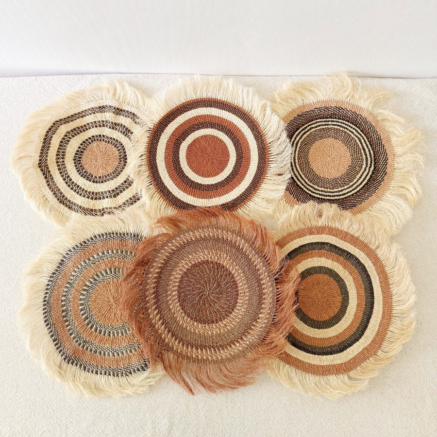 14" Sisal Wall Hanging Trivet: Assortment 6 - Amsha