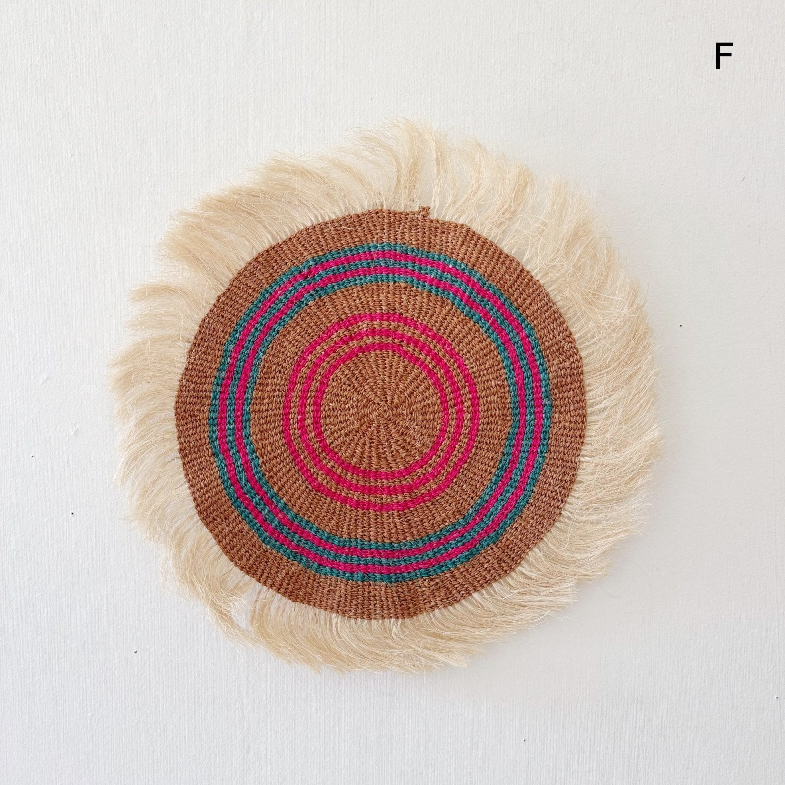 14" Sisal Wall Hanging Trivet: Assortment AC - Amsha