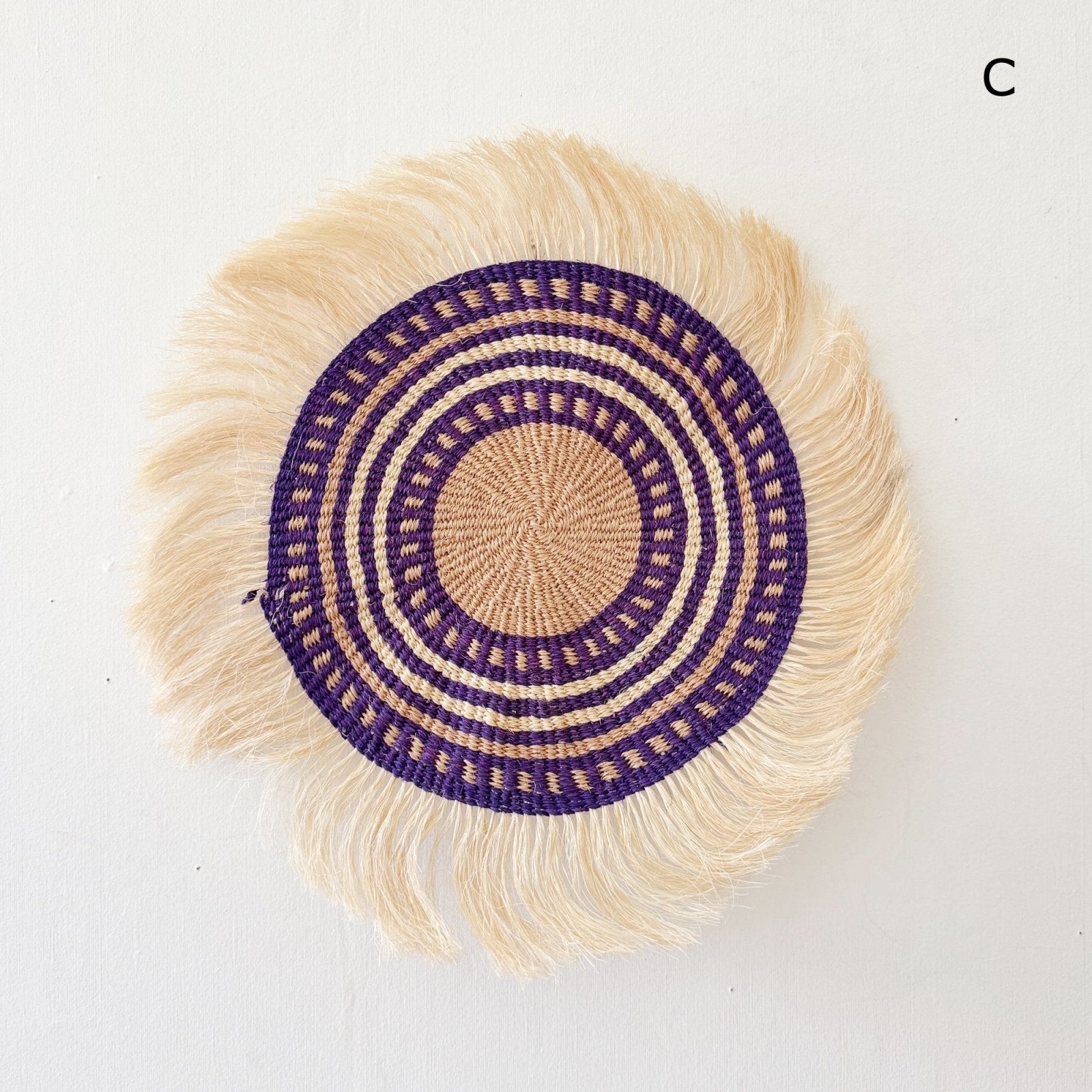 14" Sisal Wall Hanging Trivet: Assortment AC - Amsha
