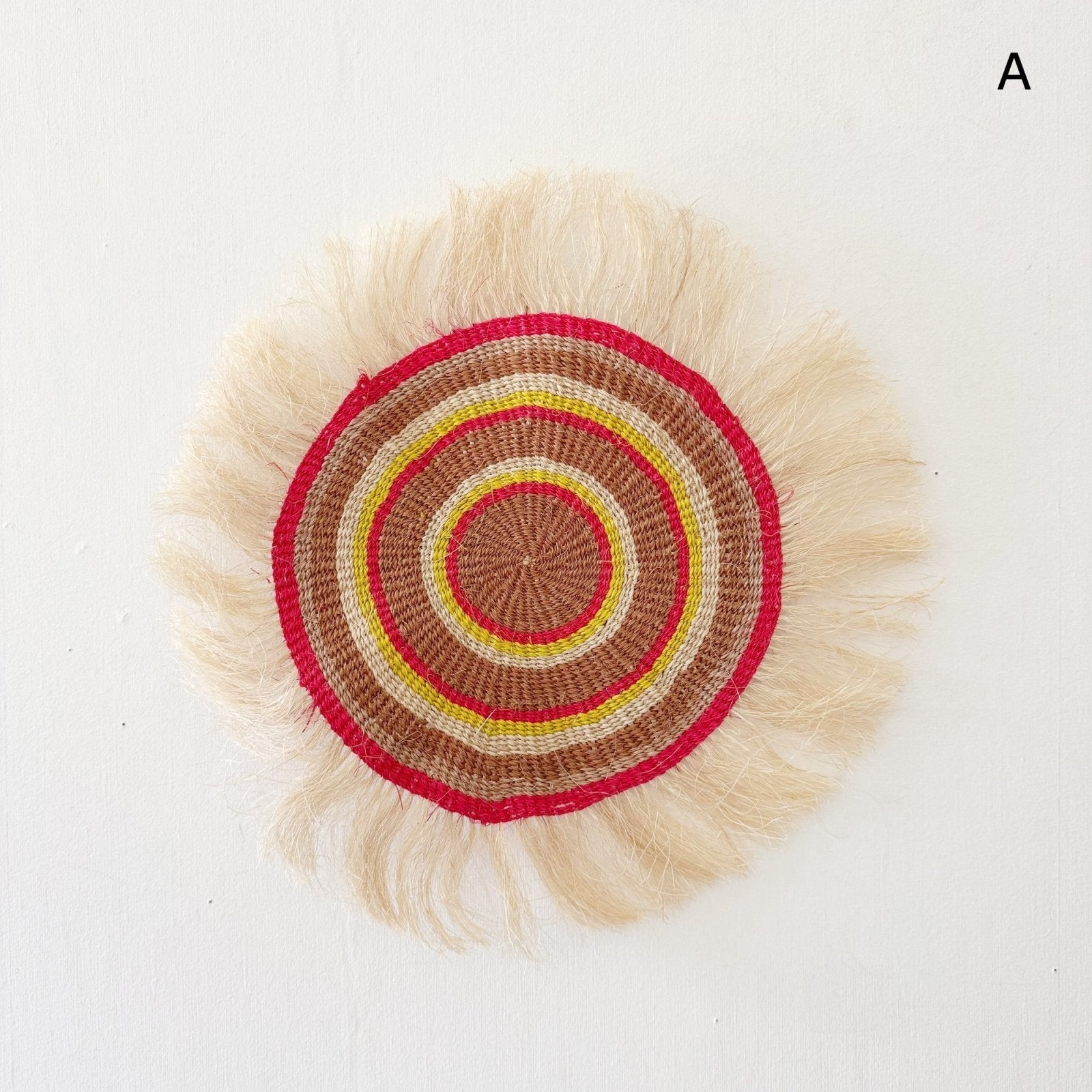 14" Sisal Wall Hanging Trivet: Assortment AC - Amsha