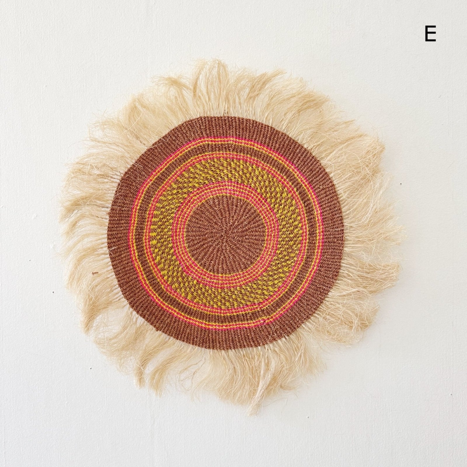 14" Sisal Wall Hanging Trivet: Assortment AC - Amsha