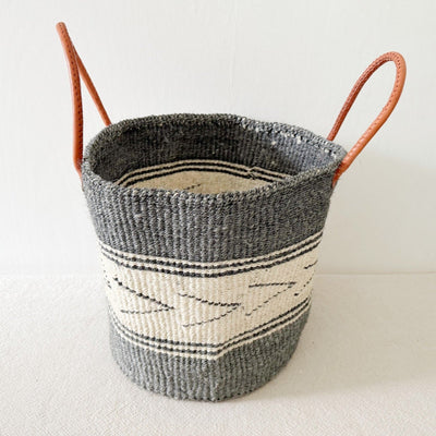 14" XL Floor Basket: Gray Arrow II - Amsha