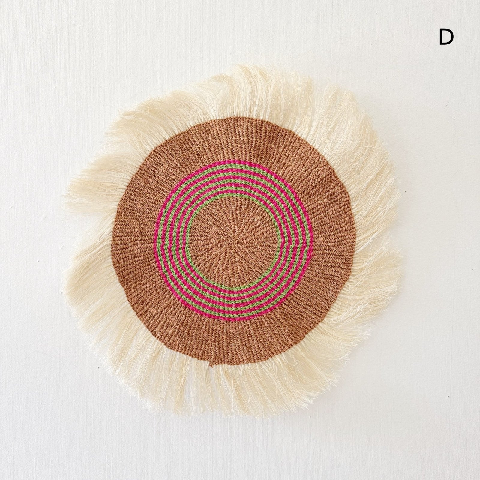 15" Sisal Wall Hanging Trivet: Assortment AB - Amsha