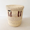 16" Lidded Palm Basket - Brown Dash - Amsha