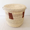 18.5" Lidded Palm Basket - Brown Rectangle - Amsha