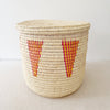 18.5" Lidded Palm Basket - Pink & Yellow - Amsha