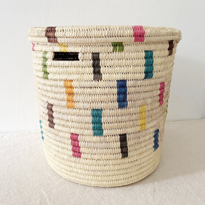 19" Lidded Palm Basket #111 - Amsha