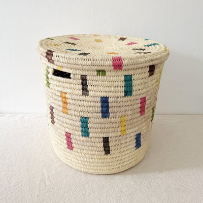 19" Lidded Palm Basket #111 - Amsha
