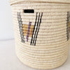 19" Lidded Palm Hamper Basket - Purple & Mustard - Amsha