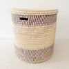 19.5" Lidded Palm Basket - Lavender - Amsha