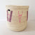 20" Lidded Palm Basket: Pink & Brown