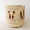 20" Turkana Palm Storage Basket: Brown & Mustard V - Amsha