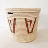 21.5" Lidded Palm Basket: Brown Design - Amsha