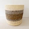 21.5" Turkana Palm Storage Basket: Mustard Checker - Amsha