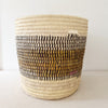 21.5" Turkana Palm Storage Basket: Mustard Checker - Amsha