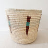 21.5" Turkana Palm Storage Basket: Turquoise & Brown - Amsha