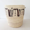 22" Turkana Palm Storage Basket: Black & Brown - Amsha