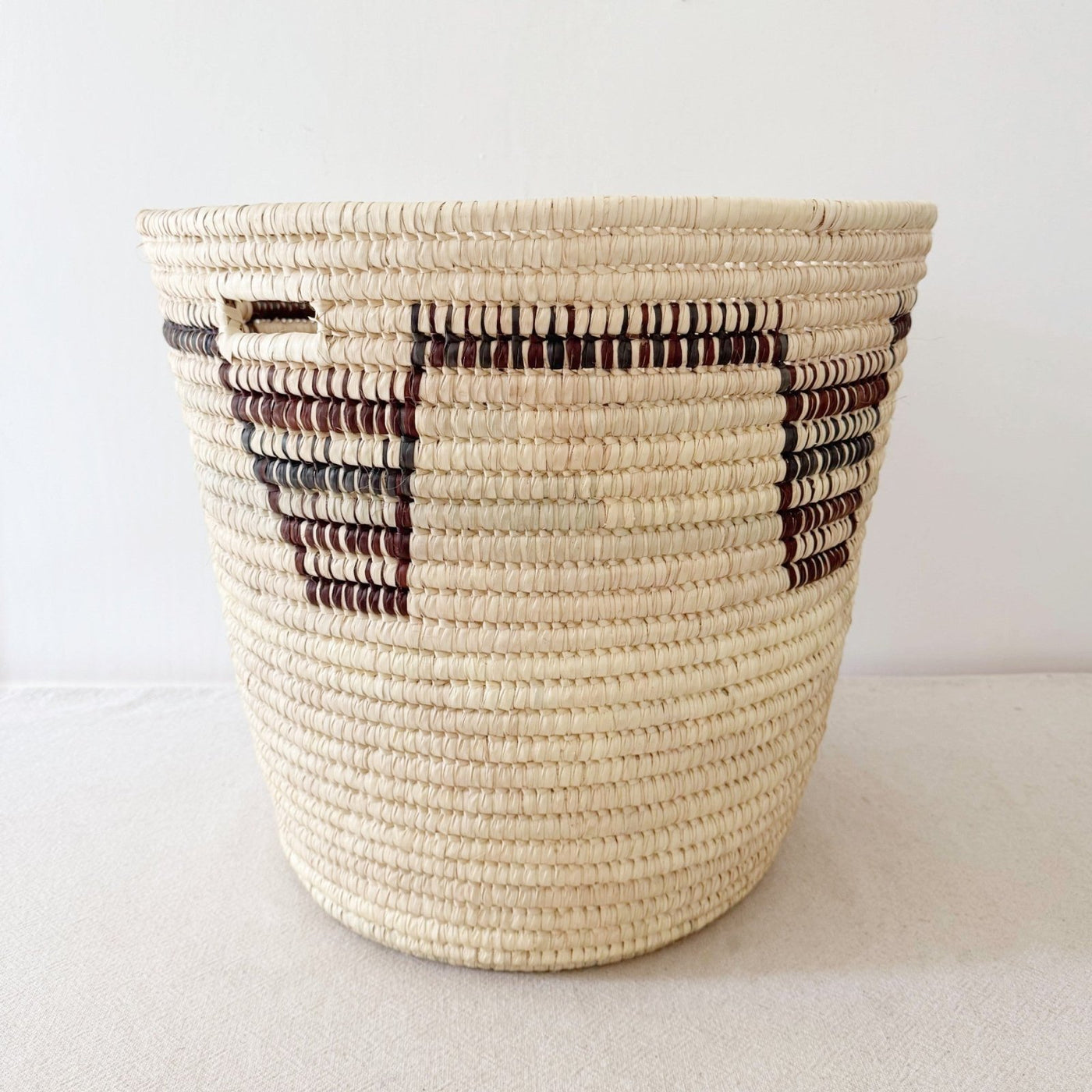 22" Turkana Palm Storage Basket: Brown & Black