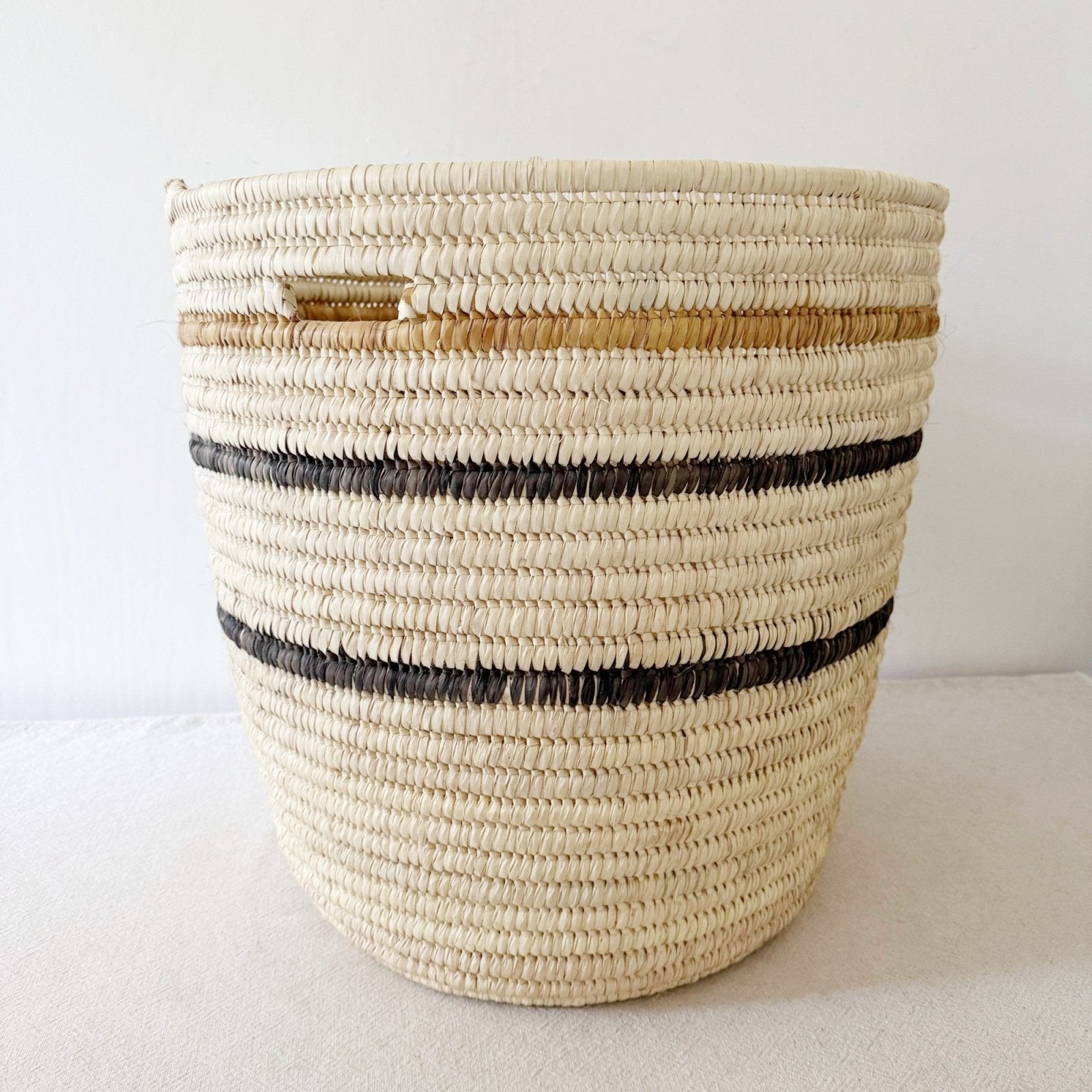 22" Turkana Palm Storage Basket: Striped - Amsha