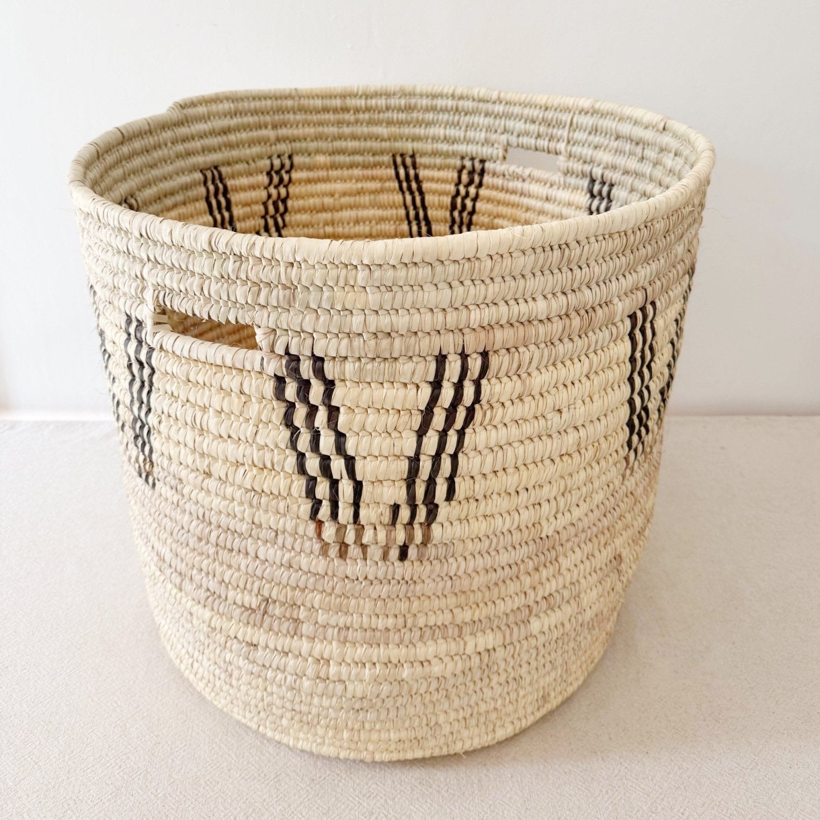 23" Turkana Palm Storage Basket: Triple Vee - Amsha