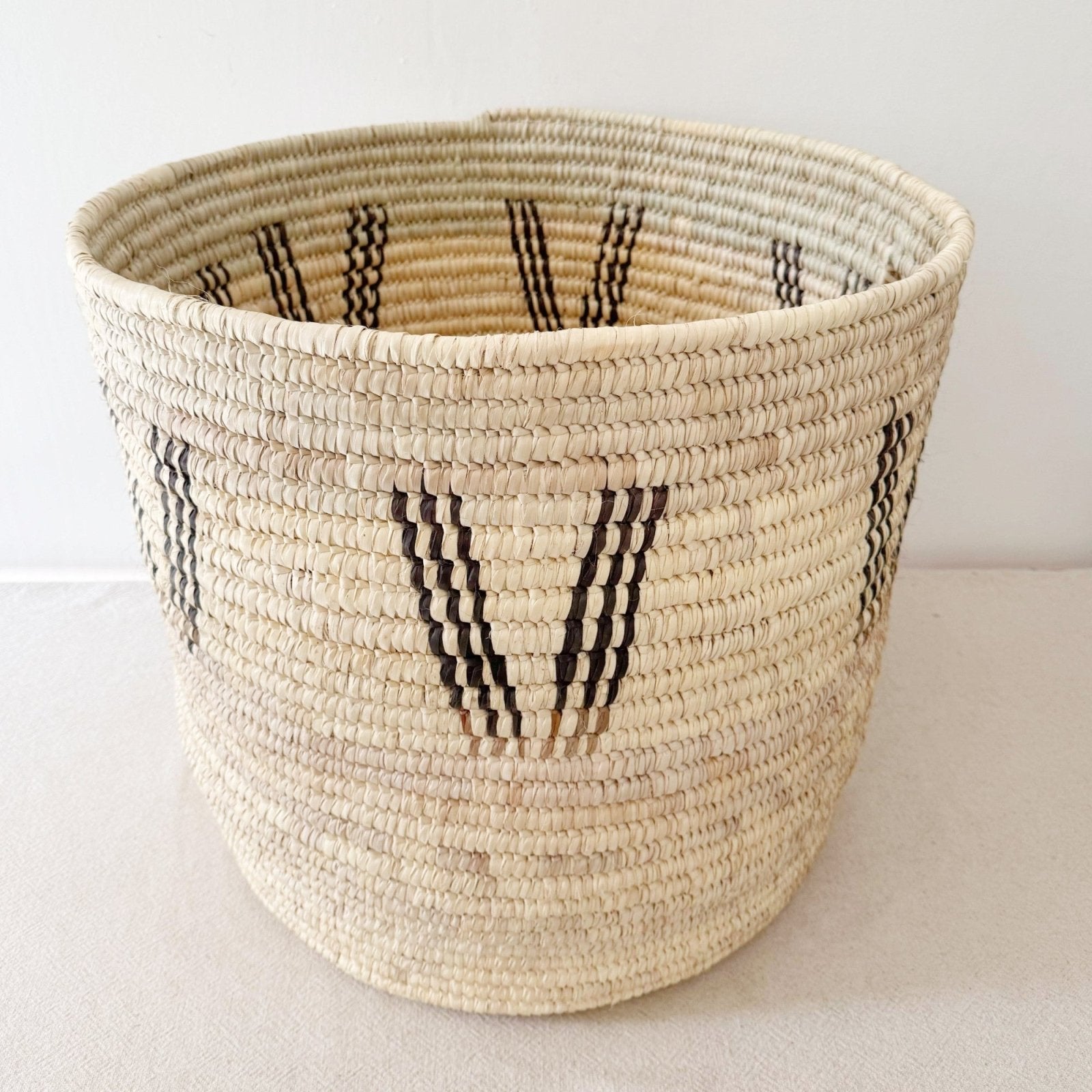 23" Turkana Palm Storage Basket: Triple Vee - Amsha