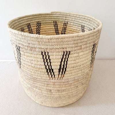 23" Turkana Palm Storage Basket: Triple Vee - Amsha