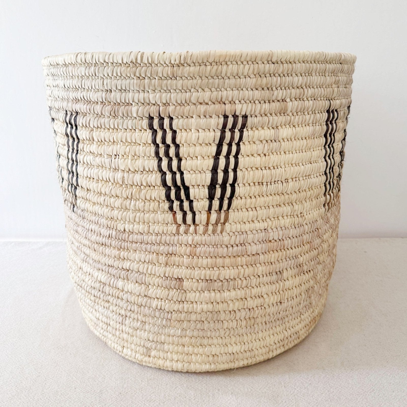 23" Turkana Palm Storage Basket: Triple Vee - Amsha