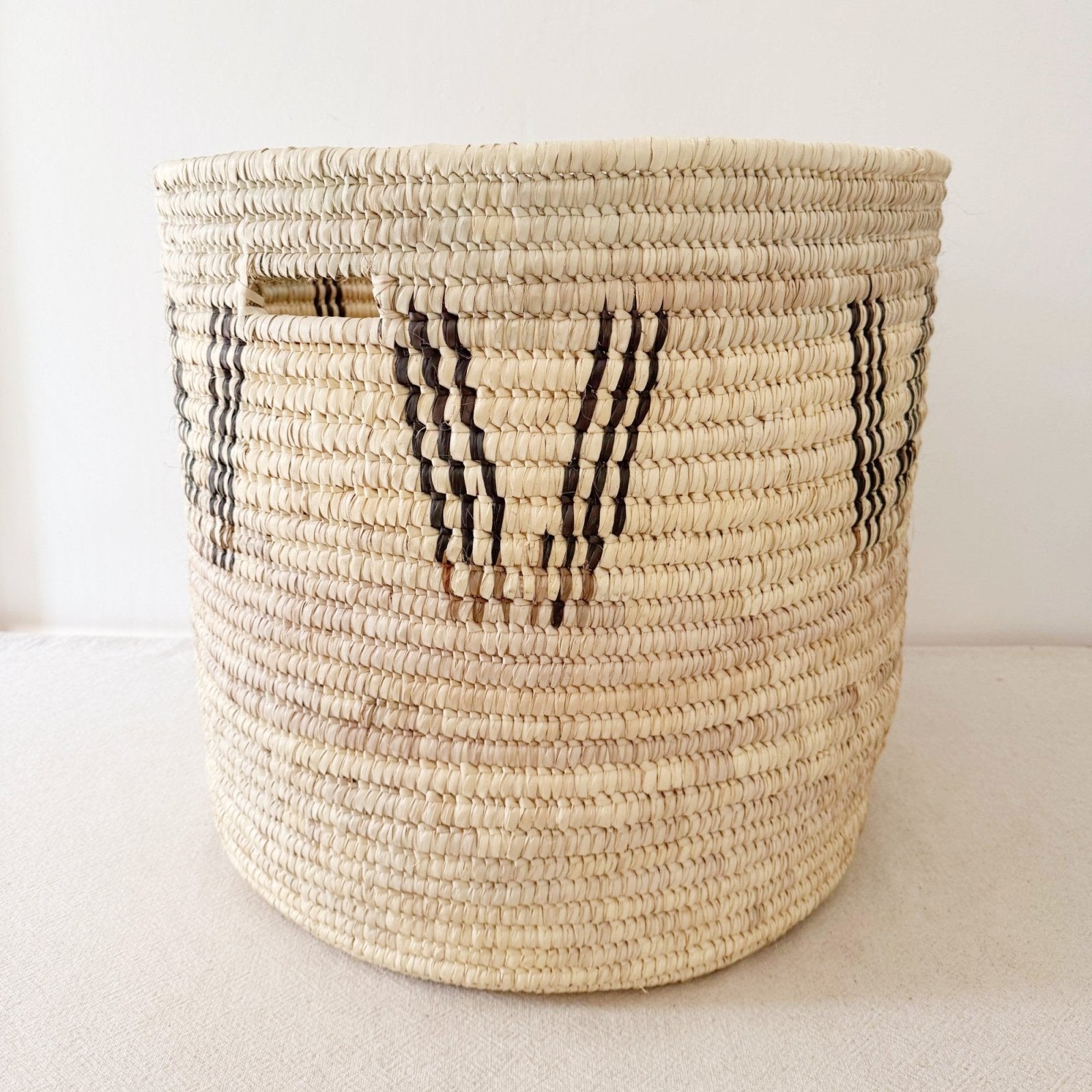 23" Turkana Palm Storage Basket: Triple Vee - Amsha