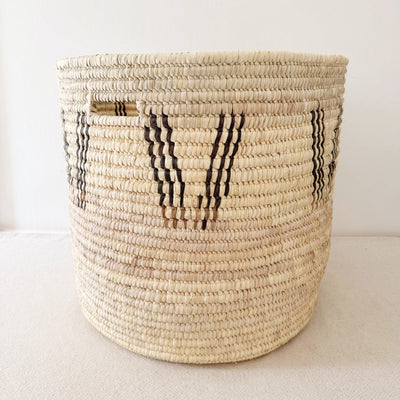 23" Turkana Palm Storage Basket: Triple Vee - Amsha