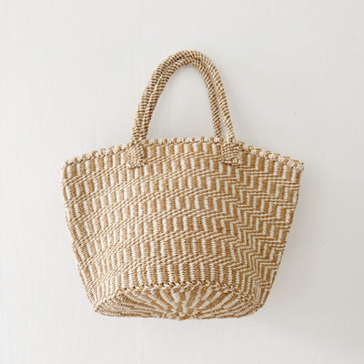 Medium Sisal Tote: Zigzag