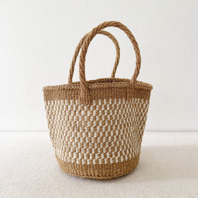 Medium Sisal Tote:Checkered