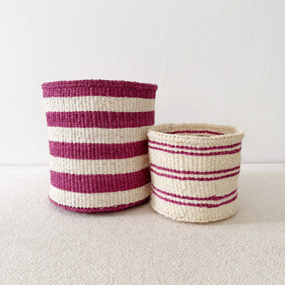 Storage Plant Basket: Berry Stripe