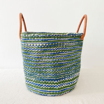 14" XL Floor Basket: Blue & Green