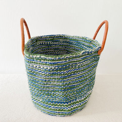14" XL Floor Basket: Blue & Green