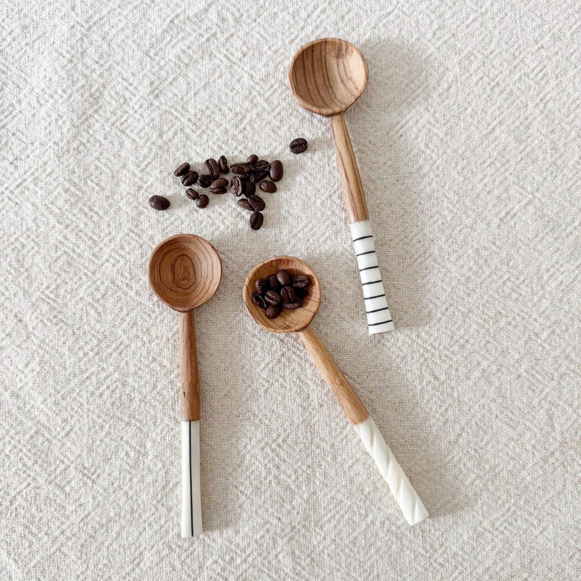 Olive Wood Hand-carved Spoon for Coffee & Salts