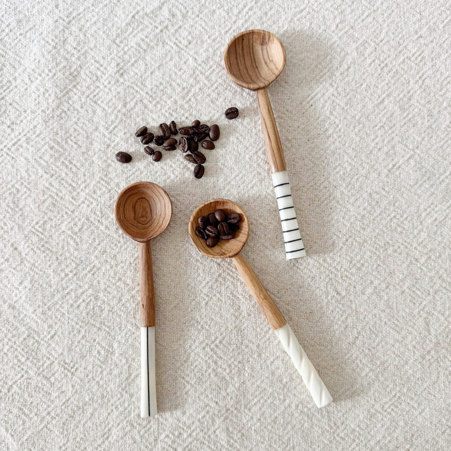 Olive Wood Hand-carved Spoon for Coffee & Salts