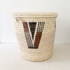 22" Lidded Palm Basket- Neutral V