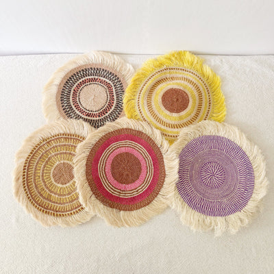 14" Sisal Wall Hanging Trivet: Assortment 7