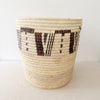 22" Turkana Palm Storage Basket: Black & Brown