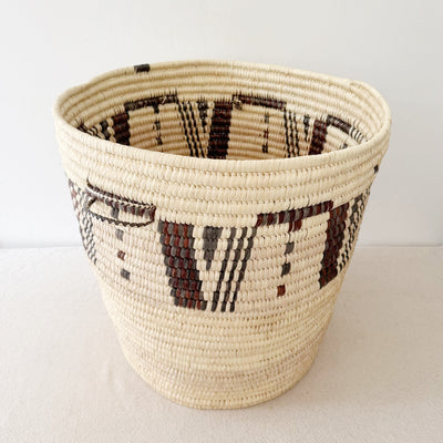22" Turkana Palm Storage Basket: Black & Brown