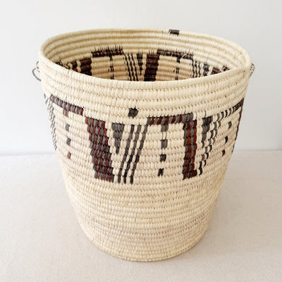 22" Turkana Palm Storage Basket: Black & Brown